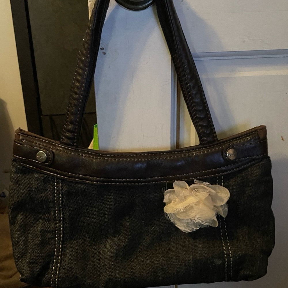 Blue Jean purse with flower